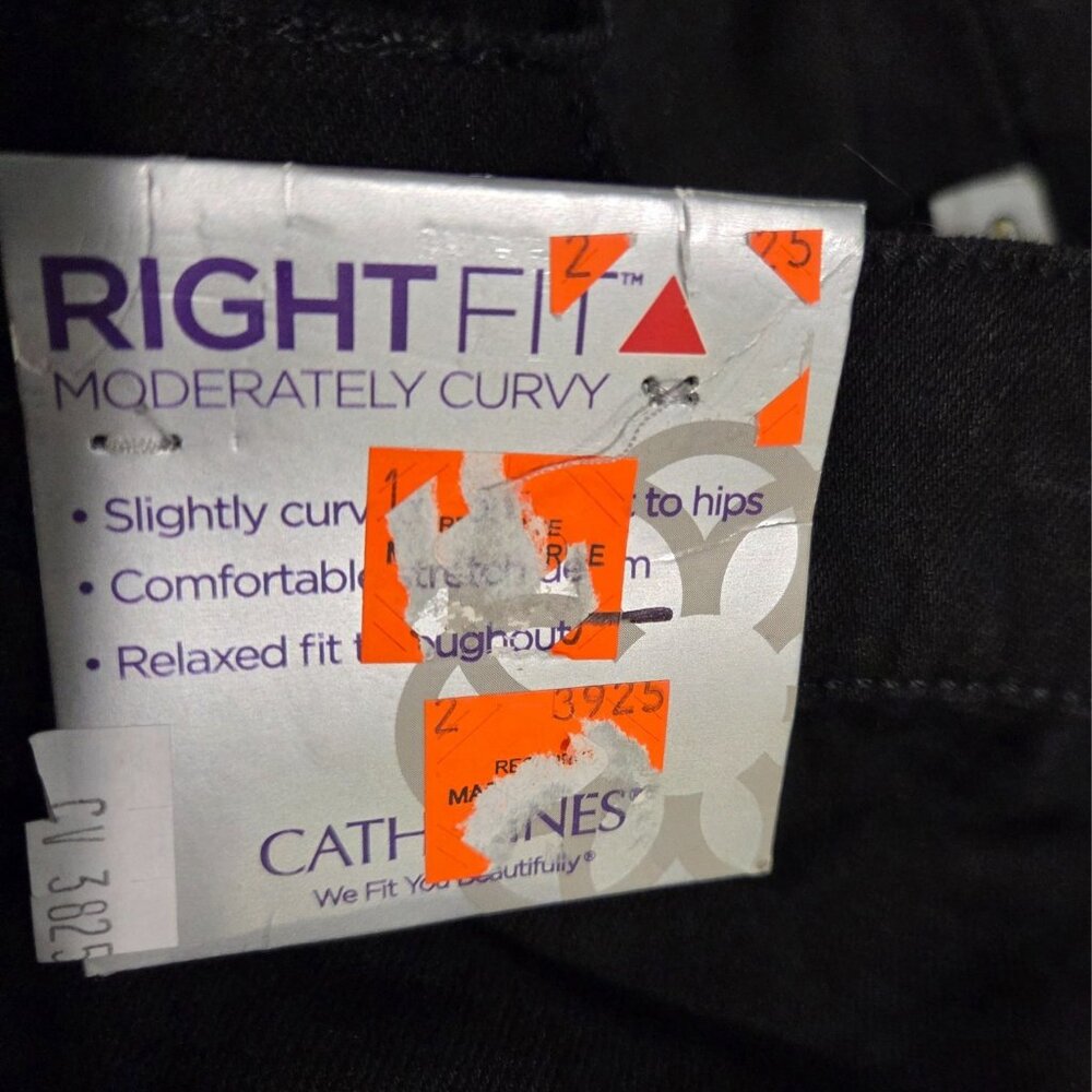 NEW! Catherines Sz 28WP jeans Right Fit Moderately Curvy Straight Side Elastic - Picture 12 of 14